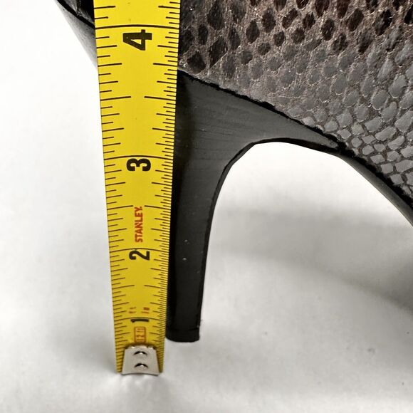 Nine West Ankle Boots Size 7M Brown Snake Skin Print Vegan Leather 4 Inch Heel - Picture 6 of 11